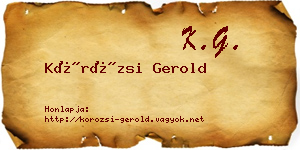Körözsi Gerold névjegykártya